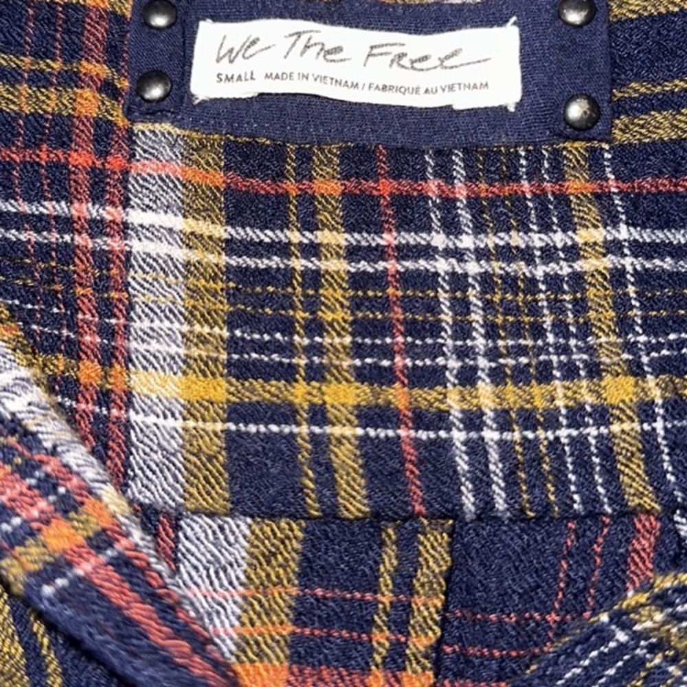 Free People Hidden Valley Plaid Button Front Shirt We The Free - Picture 11 of 16